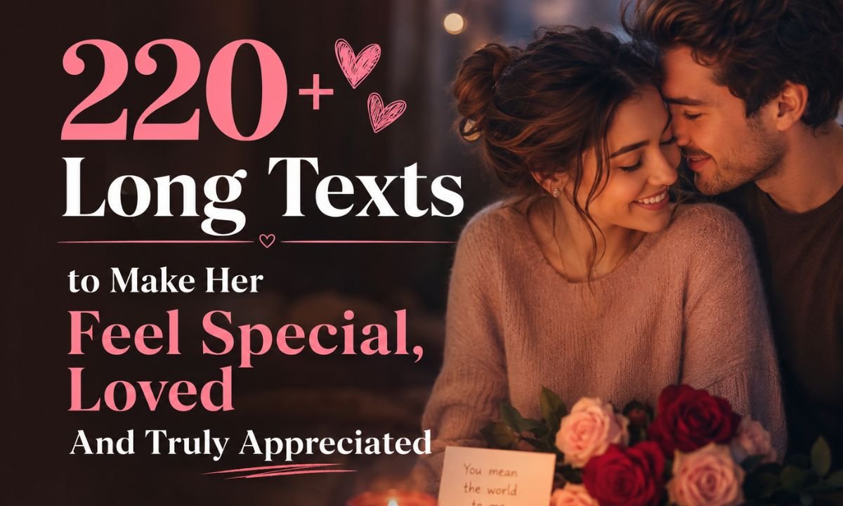 220+ Long Texts to Make Her Feel Special, Loved And Truly Appreciated