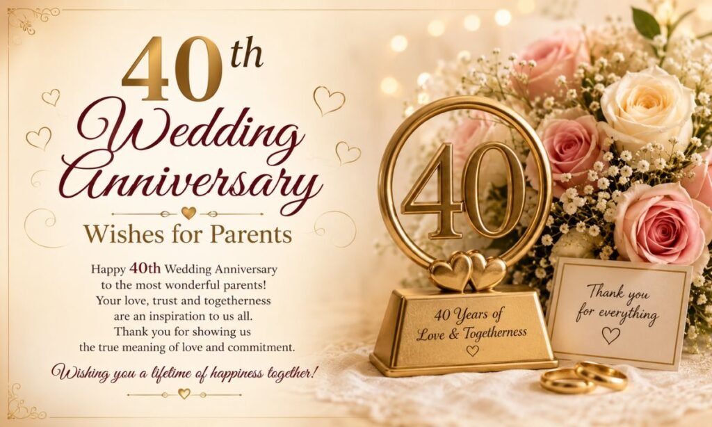 40th Wedding Anniversary Wishes for Parents