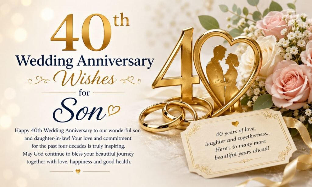 40th Wedding Anniversary Wishes for Son