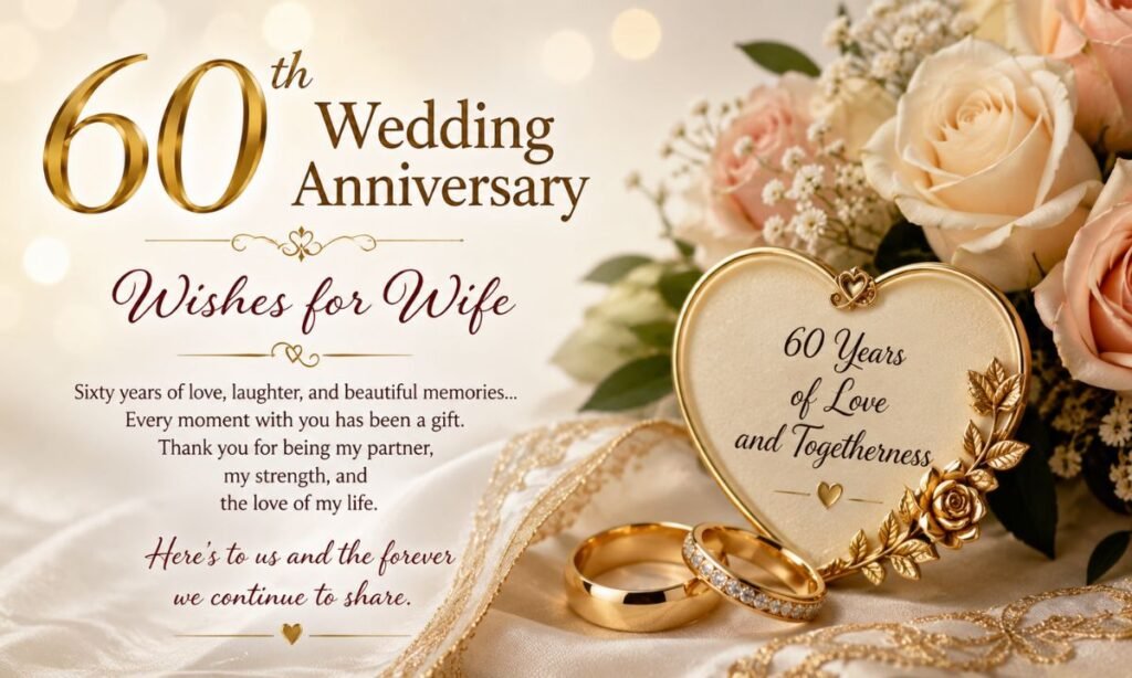 60th Wedding Anniversary Wishes for Wife