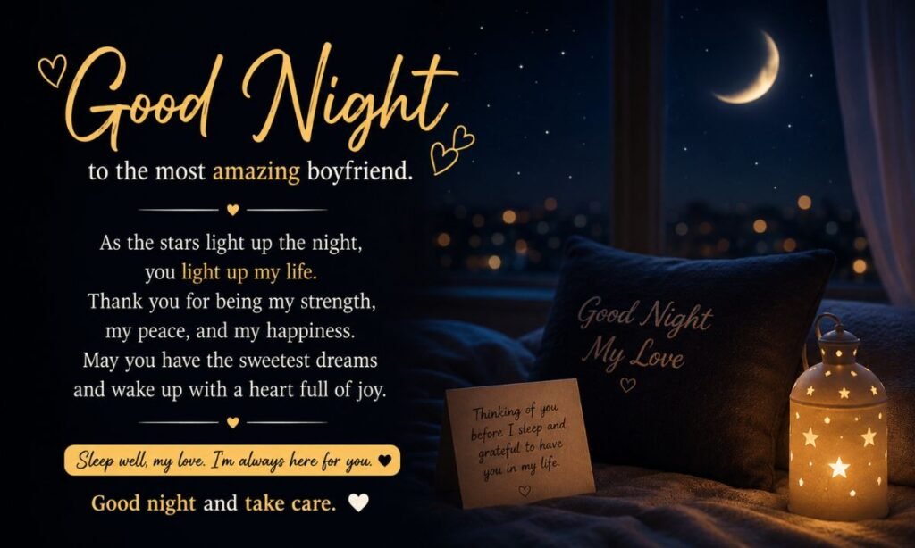 430+ Good Night Wishes for Boyfriend to Make Him Smile & Feel Loved 3 Good Night Quotes for Boyfriend (Meaningful & Shareable Lines)