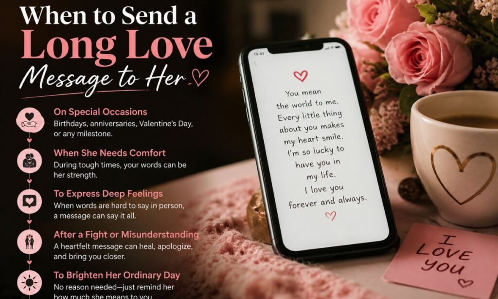 420+ Sweet Long Romantic Messages for Her That Will Melt Her Heart 2 When to Send a Long Love Message to Her